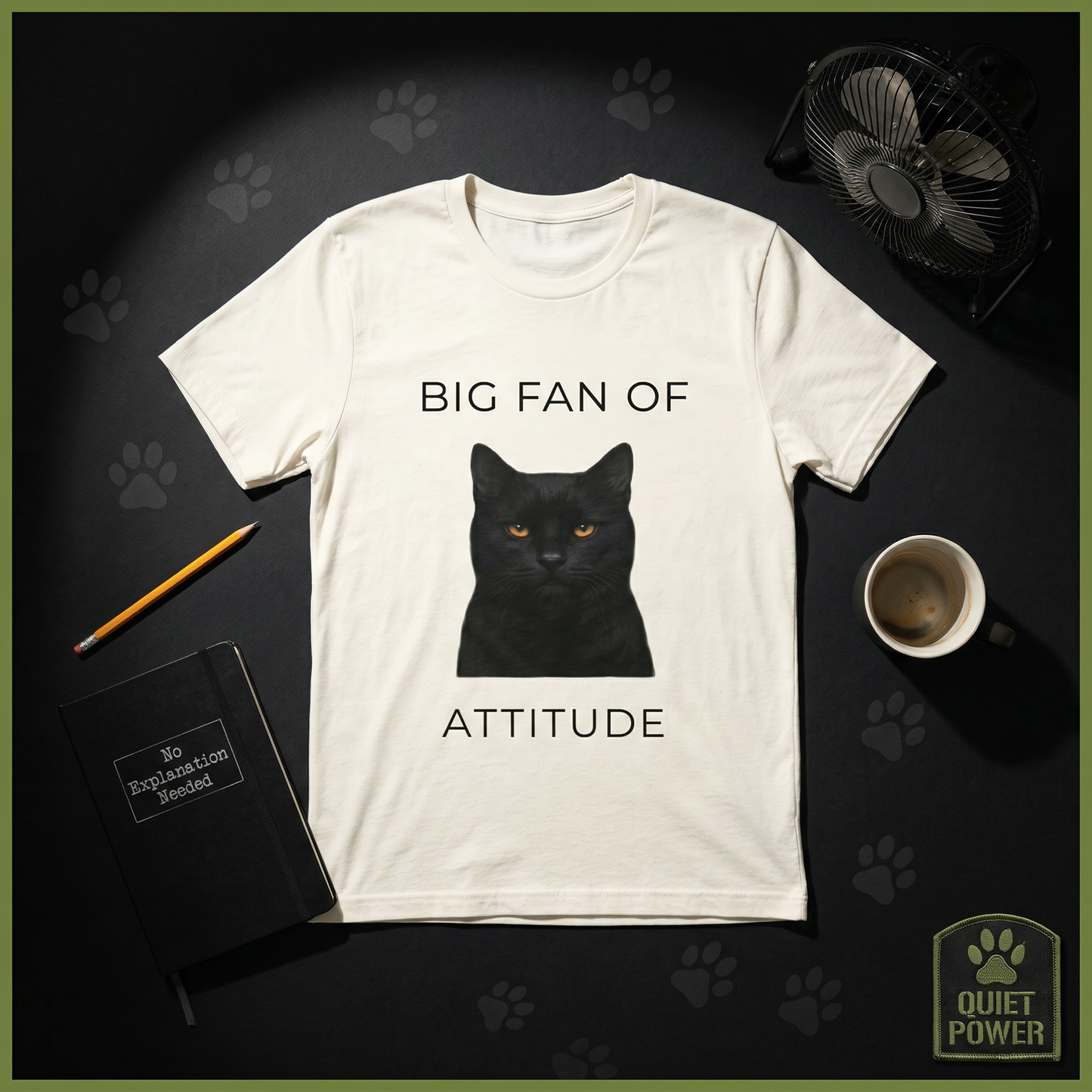 Big Fan of Attitude Black Cat Graphic Tee