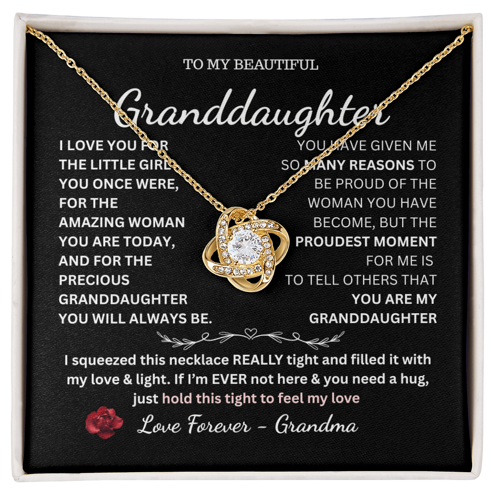 TO MY BEAUTIFUL Granddaughter Love Knot Necklace