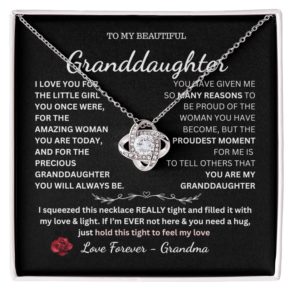 TO MY BEAUTIFUL Granddaughter Love Knot Necklace