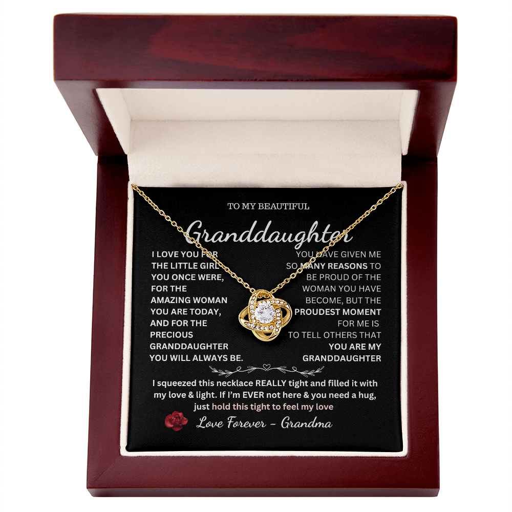 TO MY BEAUTIFUL Granddaughter Love Knot Necklace