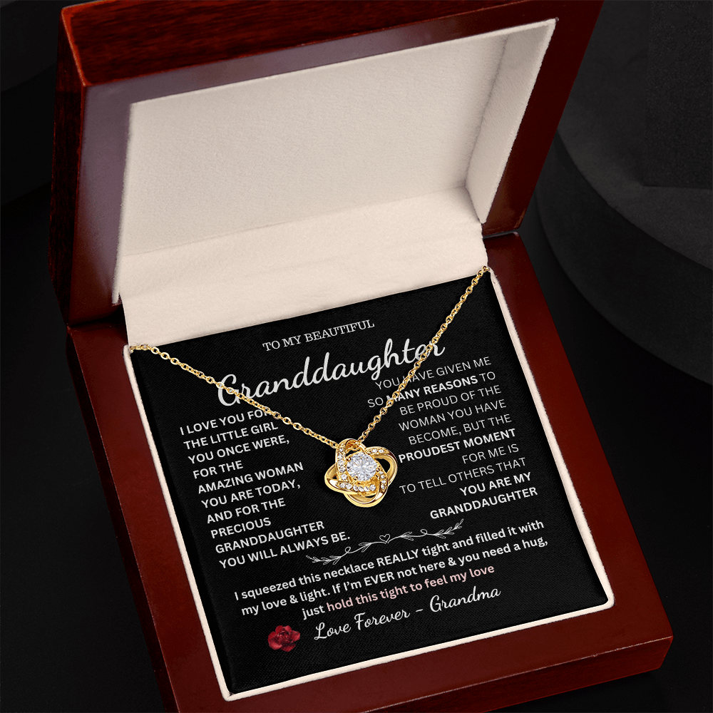 TO MY BEAUTIFUL Granddaughter Love Knot Necklace