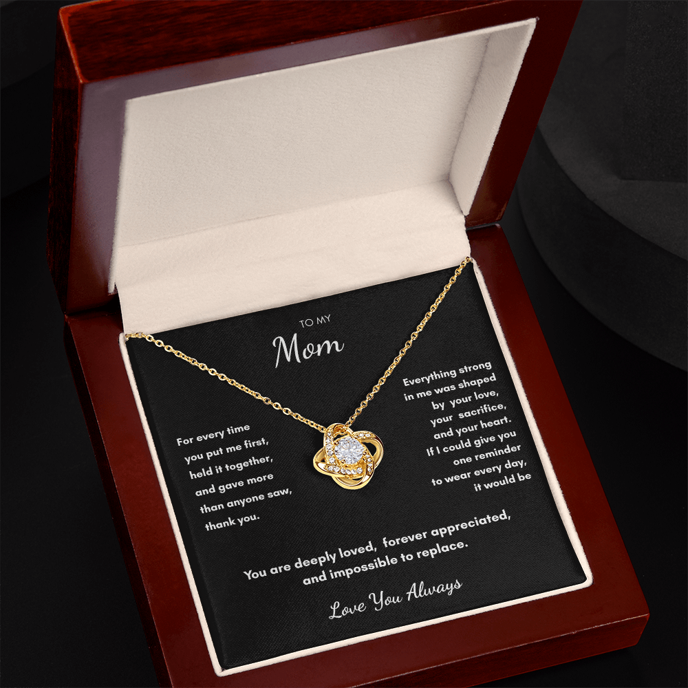 To My Mom – Luxury Gratitude Love Knot Necklace