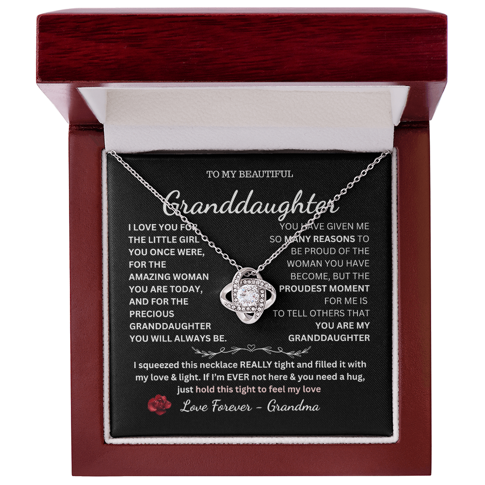 TO MY BEAUTIFUL Granddaughter Love Knot Necklace