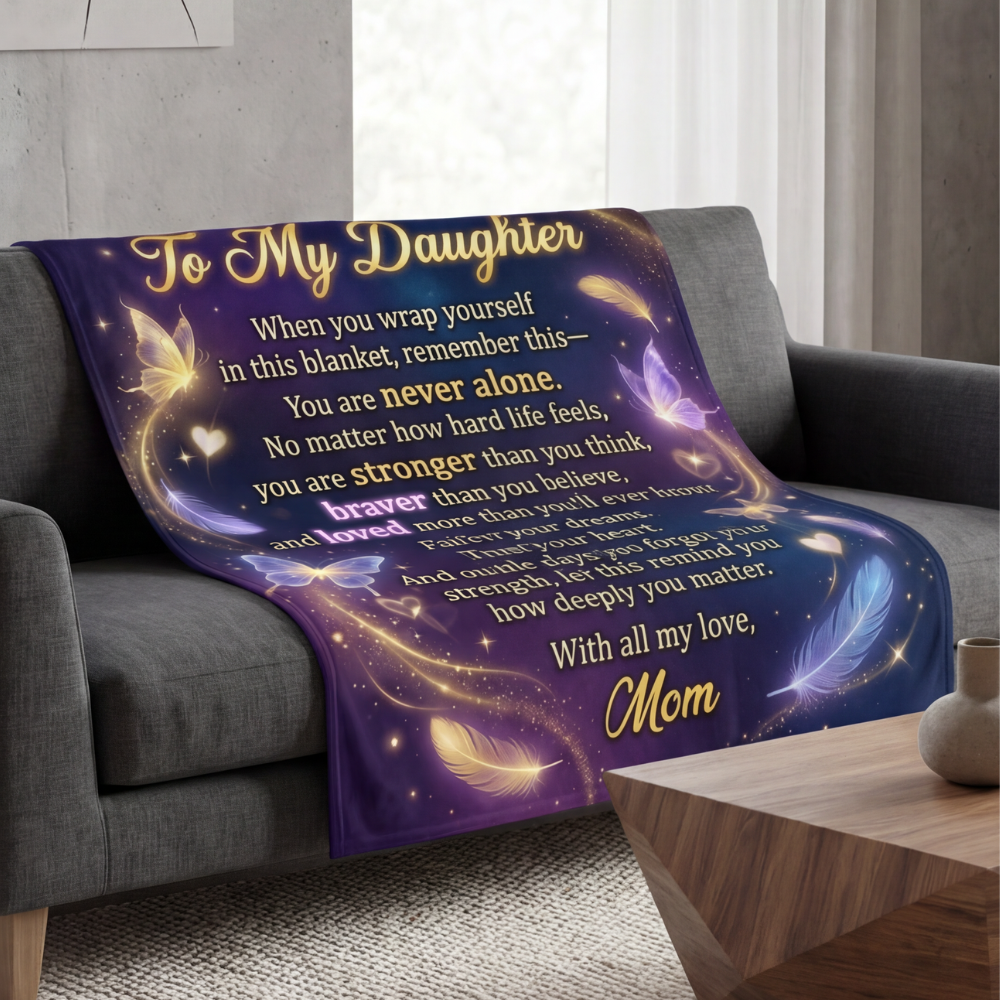 Sentimental To My Daughter blanket designed as a comforting keepsake gift