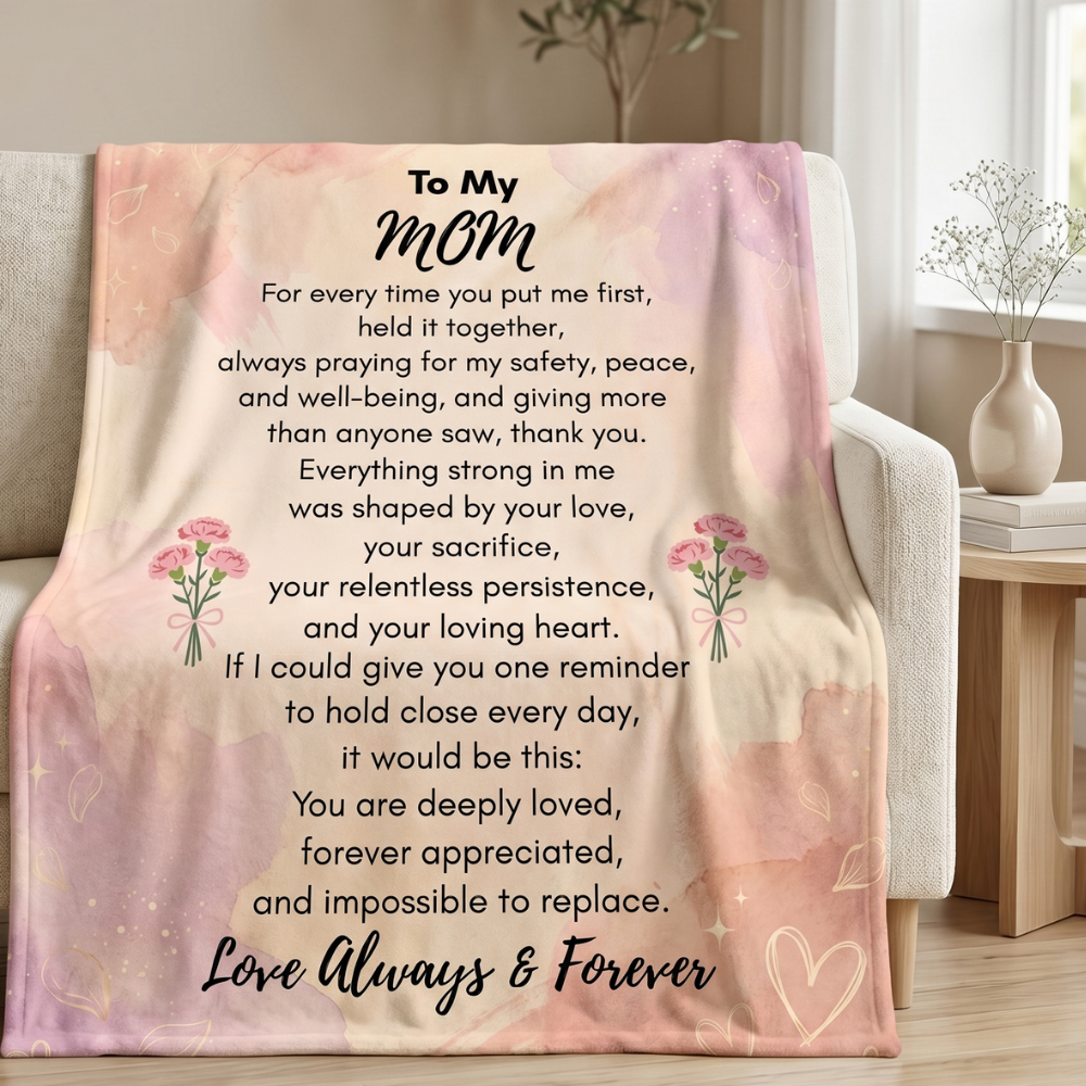 To My Mom Blanket – Prayer, Love & Appreciation Gift for Mom