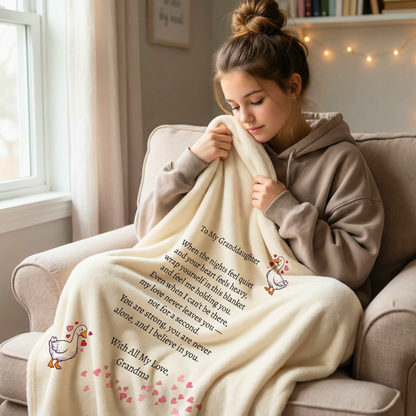 To My Granddaughter – Soft Velveteen Throw Blanket