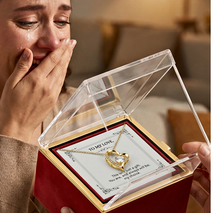 Heart Necklace Gift with Rose Box – To My Love