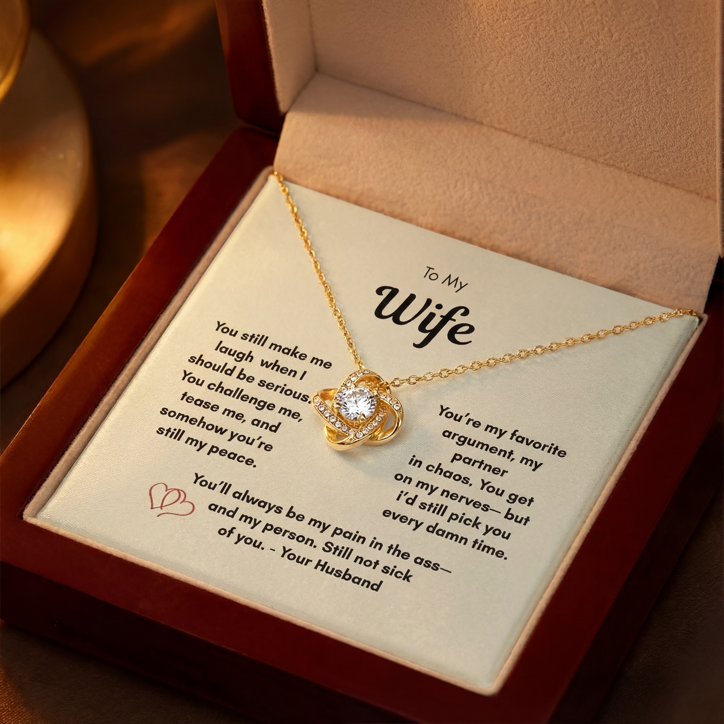 Still My Person Love Knot Necklace Gift for Wife
