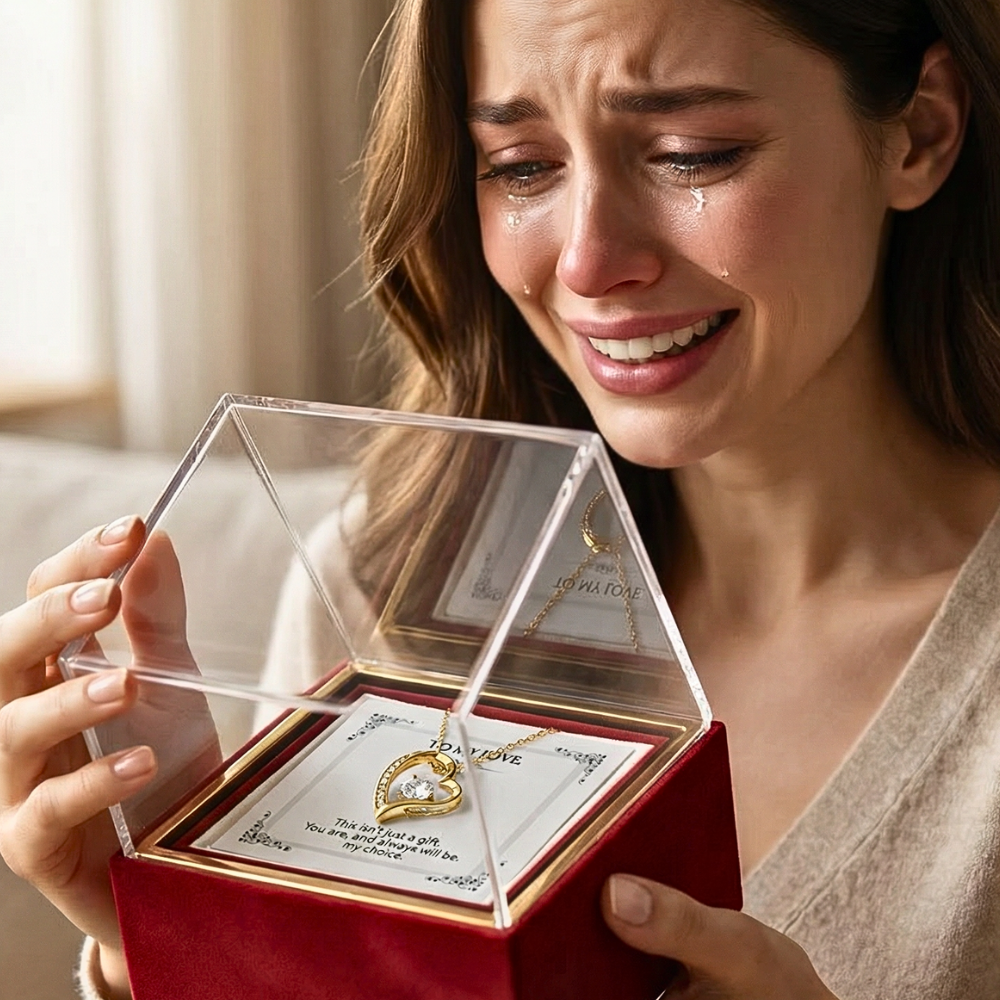 Heart Necklace Gift with Rose Box – To My Love