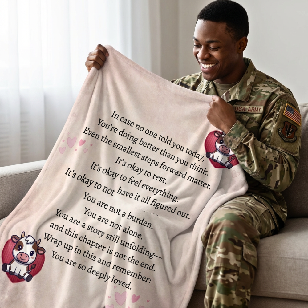 “You Are So Loved”  Cows Emotional Comfort Blanket