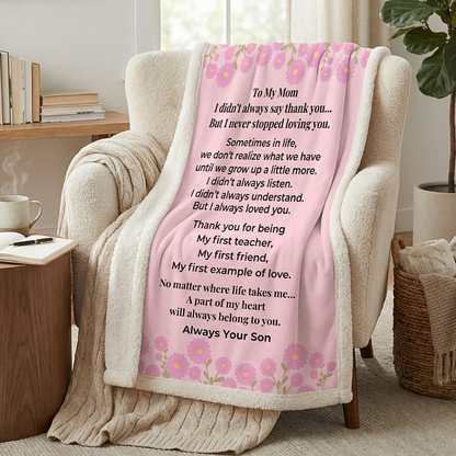 To My Mom Blanket From Son – Emotional Mother’s Day Gift