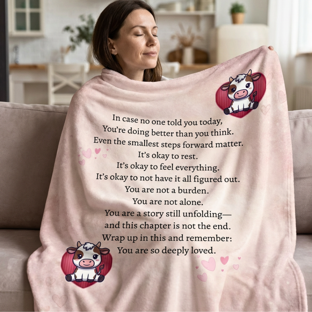 “You Are So Loved”  Cows Emotional Comfort Blanket