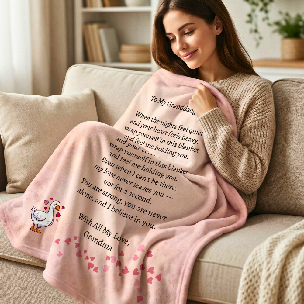 To My Granddaughter – Soft Velveteen Throw Blanket