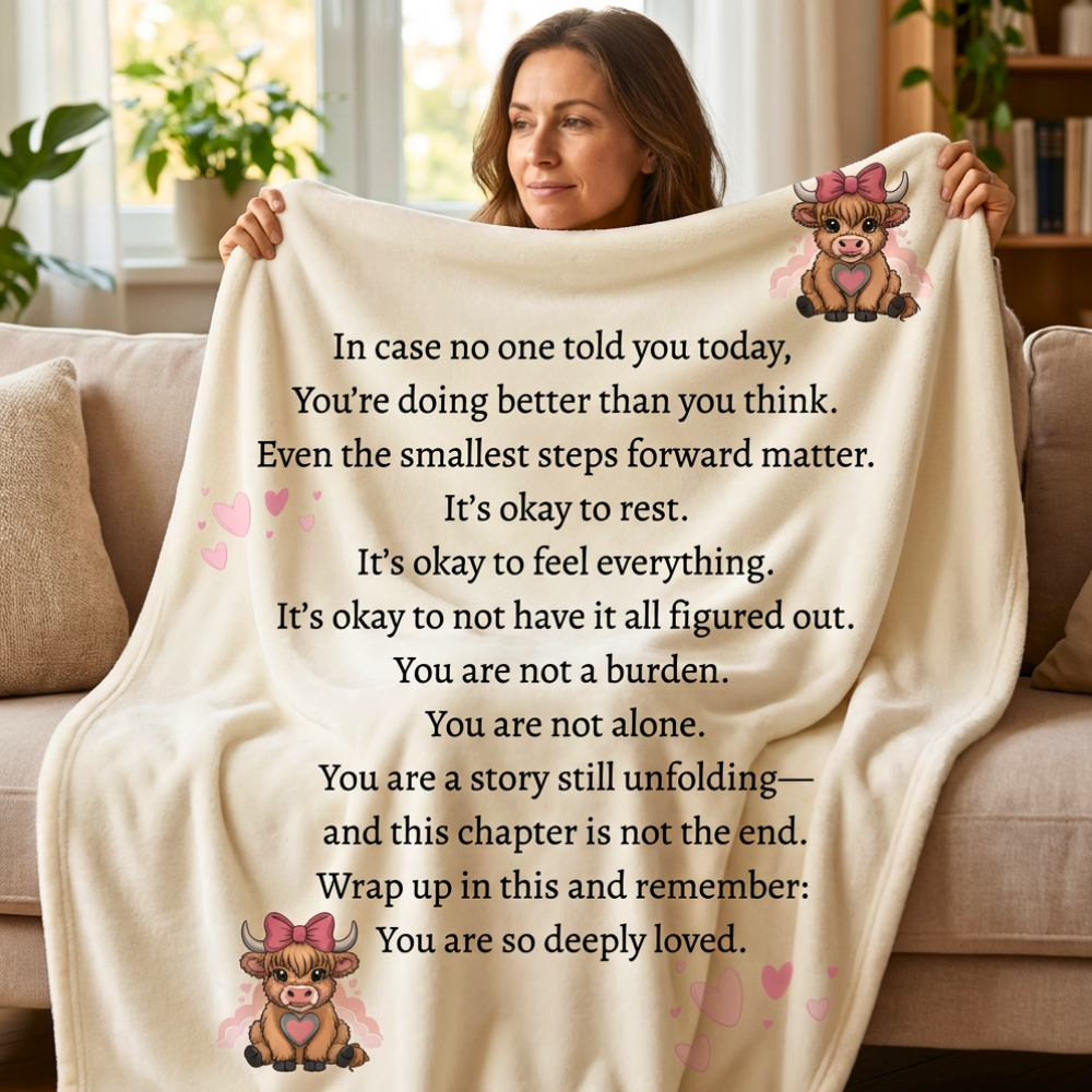 “You Are So Loved” Cow Emotional Comfort Blanket