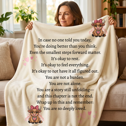 “You Are So Loved” Cow Emotional Comfort Blanket