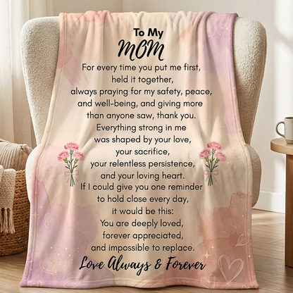 To My Mom Blanket – Prayer, Love & Appreciation Gift for Mom