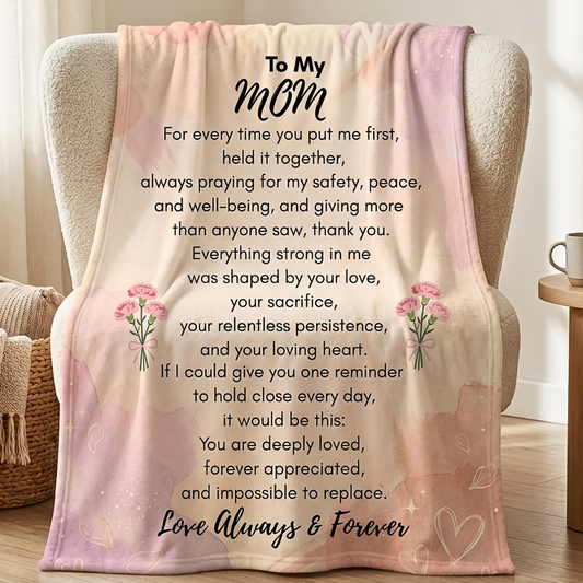 To My Mom Blanket – Prayer, Love & Appreciation Gift for Mom