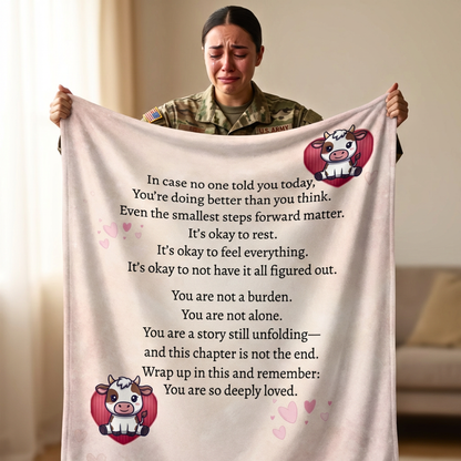 “You Are So Loved”  Cows Emotional Comfort Blanket