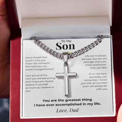 To My Son – Love Dad Necklace Gift Set