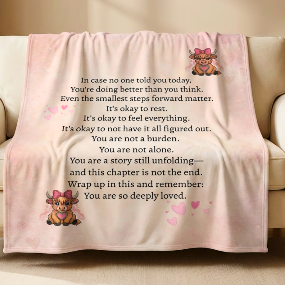 “You Are So Loved” Cow Emotional Comfort Blanket