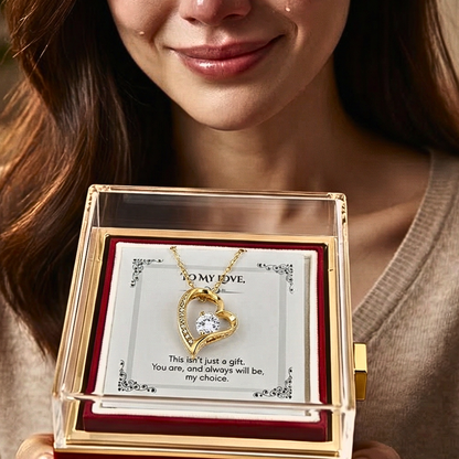 Heart Necklace Gift with Rose Box – To My Love