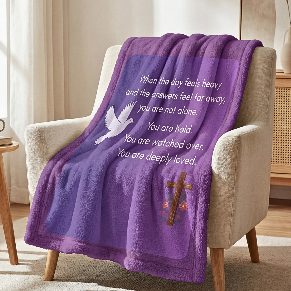 You Are Not Alone – Faith & Comfort Sherpa Blanket