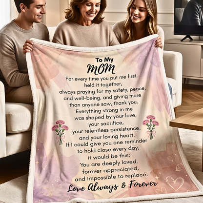 To My Mom Blanket – Prayer, Love & Appreciation Gift for Mom