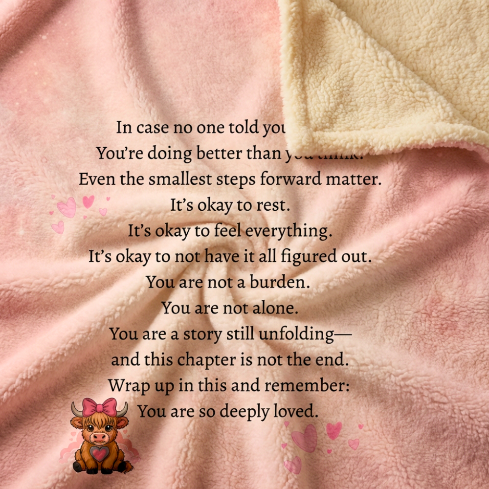 “You Are So Loved” Cow Emotional Comfort Blanket
