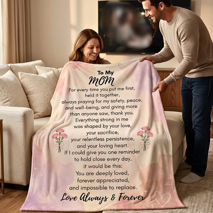 To My Mom Blanket – Prayer, Love & Appreciation Gift for Mom