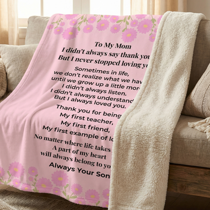 To My Mom Blanket From Son – Emotional Mother’s Day Gift