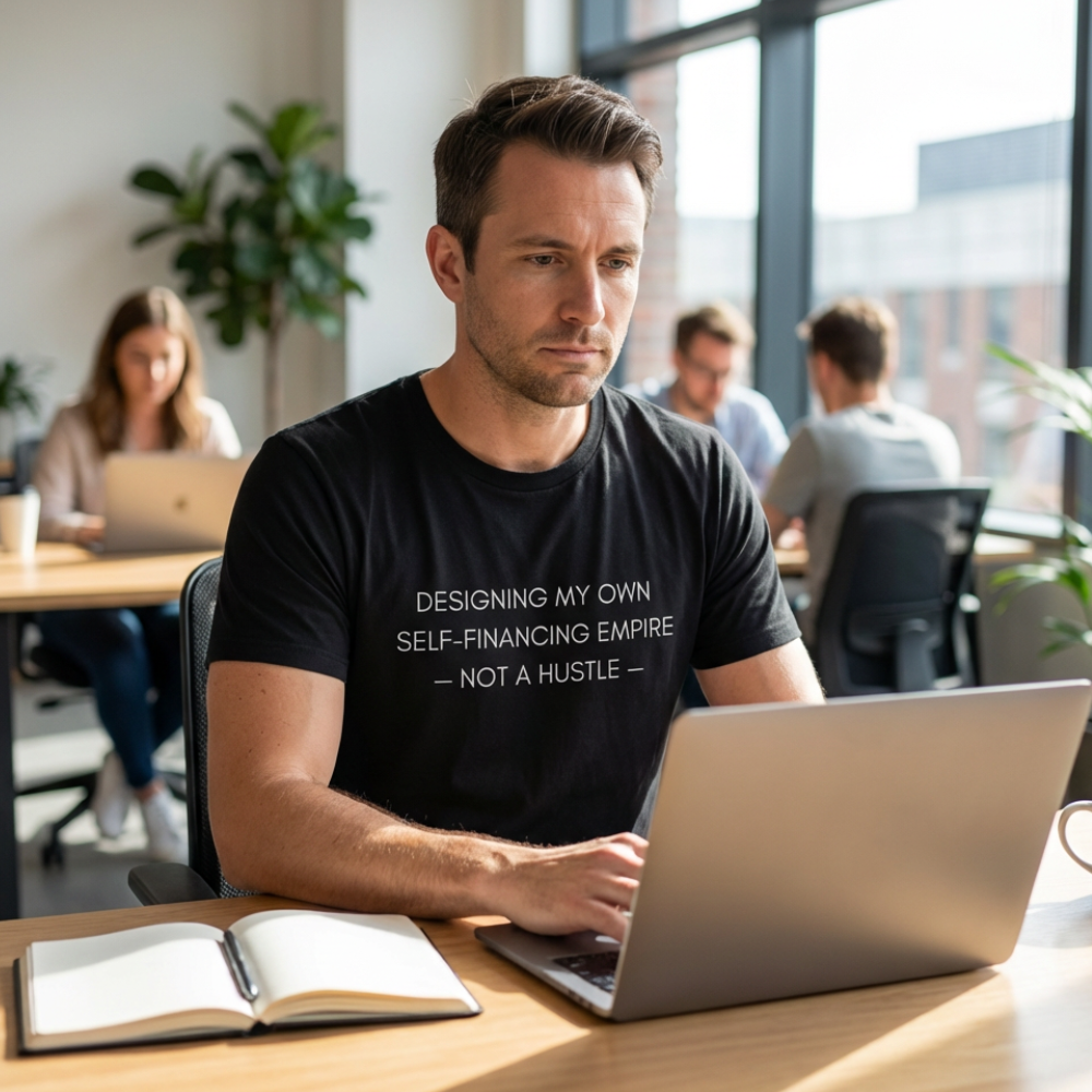 Minimal Tee – “Self-Funded Empire” Statement Shirt