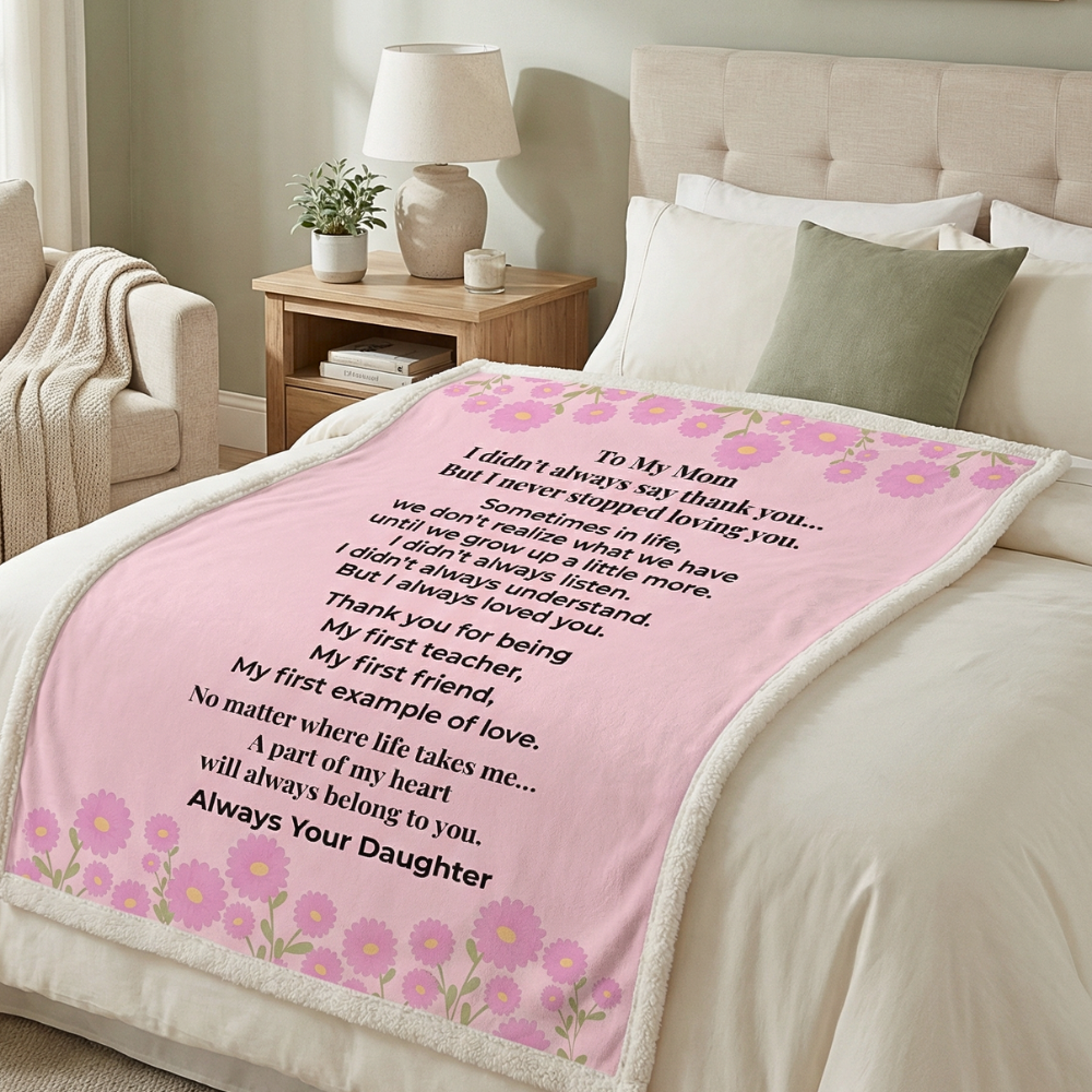 To My Mom Blanket From Daughter – Emotional Mother’s Day Gift