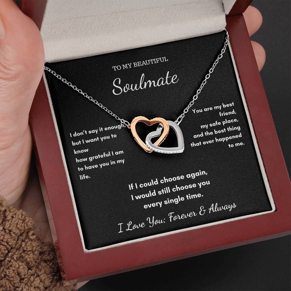 To My Soulmate Necklace - Our Hearts Pendant Gift