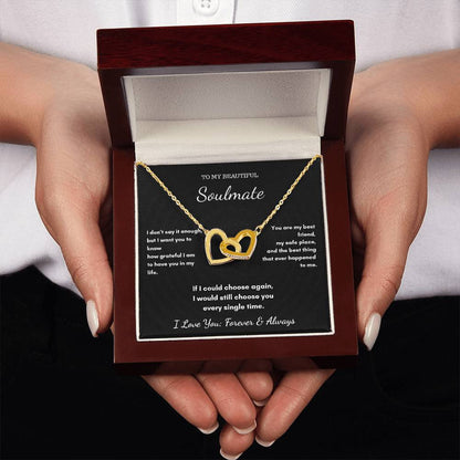 To My Soulmate Necklace - Our Hearts Pendant Gift