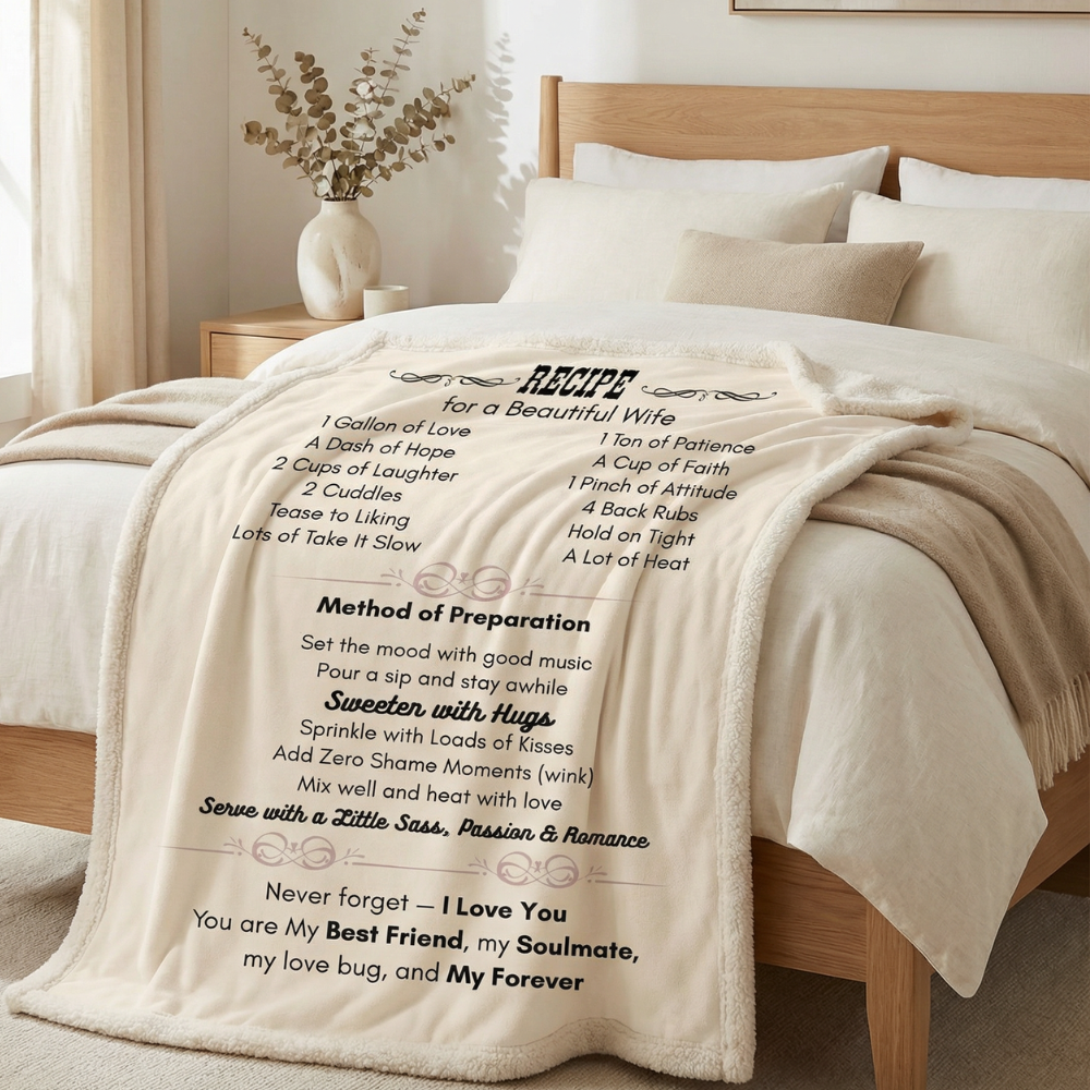 Recipe for a Special Wife Cozy Blanket
