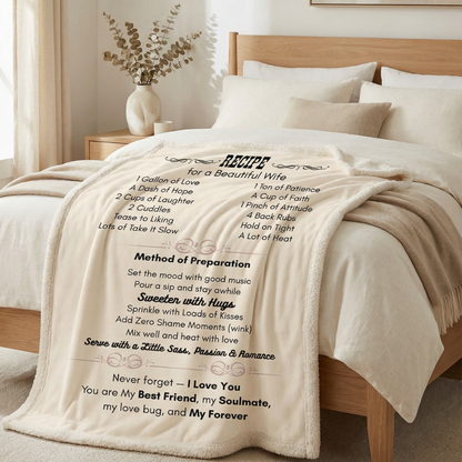 Recipe for a Special Wife Cozy Blanket