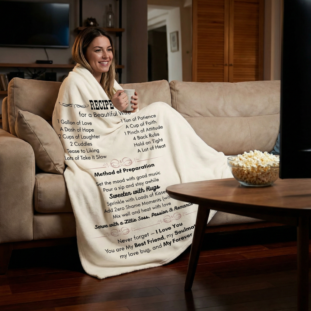 Recipe for a Special Wife Cozy Blanket
