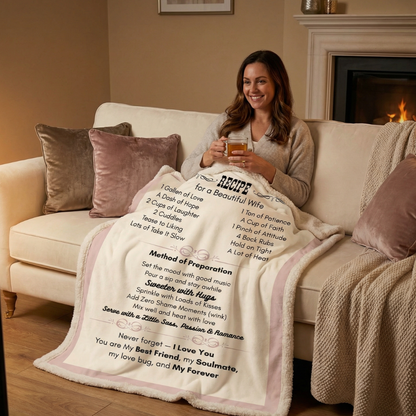Recipe for a Special Wife Cozy Blanket