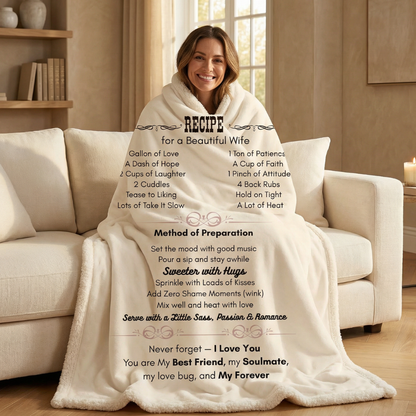 Recipe for a Special Wife Cozy Blanket