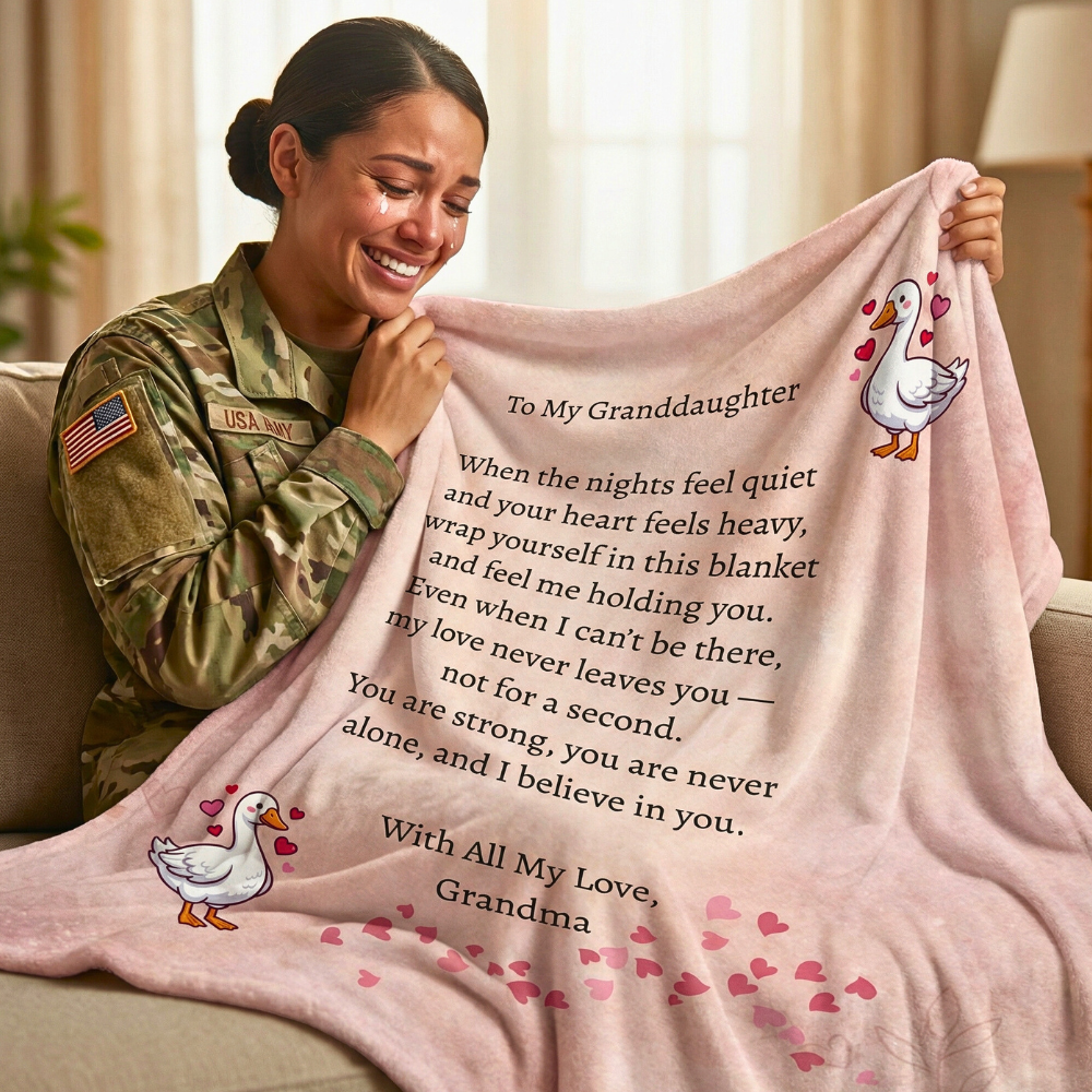 To My Granddaughter – Soft Velveteen Throw Blanket