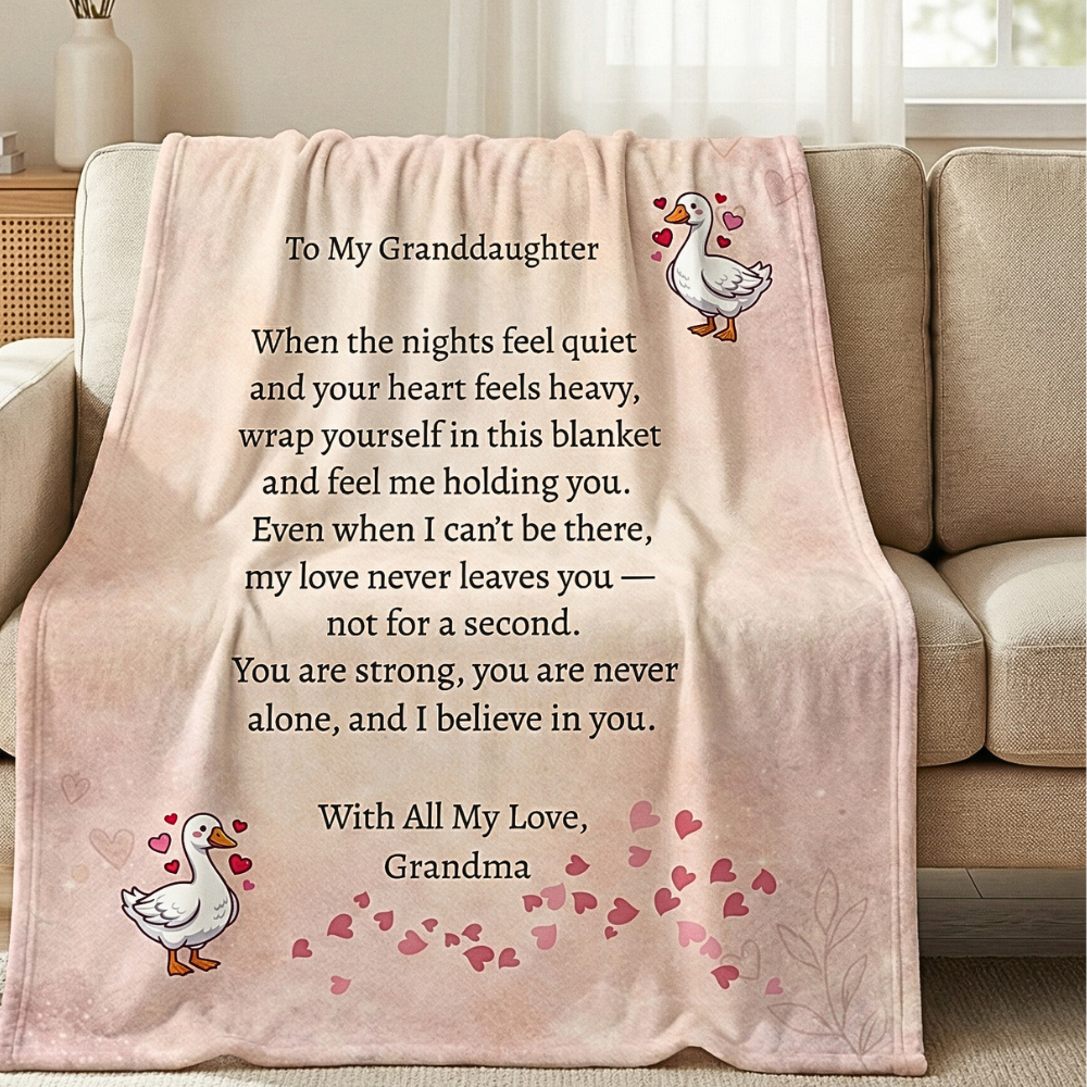 To My Granddaughter – Soft Velveteen Throw Blanket