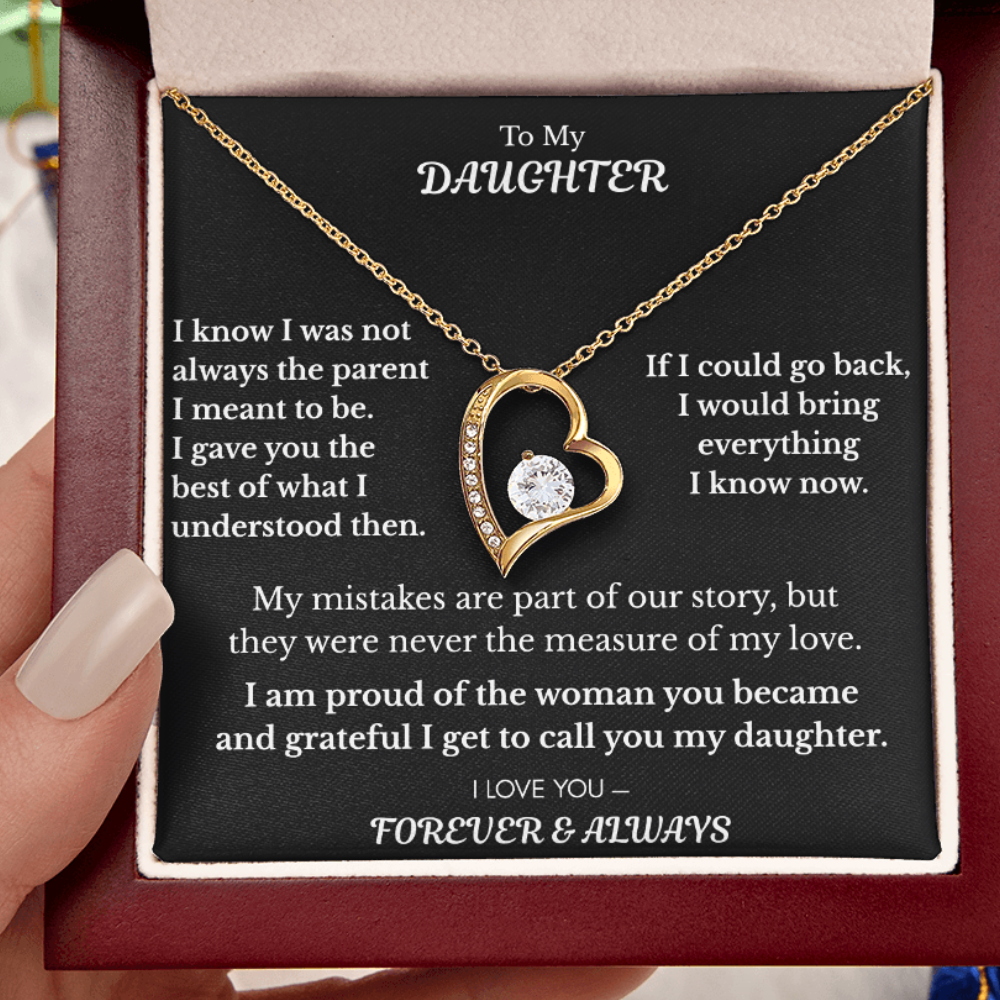 To My Daughter — What I Know Now Heart Necklace