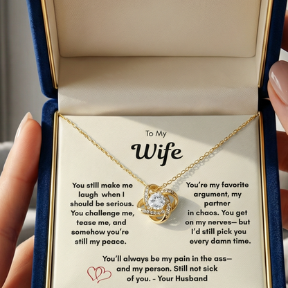 To My Wife Necklace Close up 