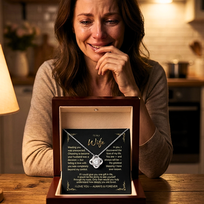 To My Greatest Blessing  Wife Love Knot Necklace