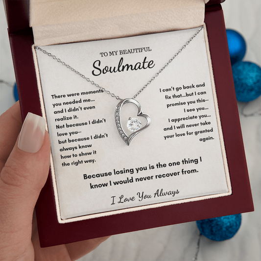 To My Soulmate – I'll Always Choose You Heart Necklace