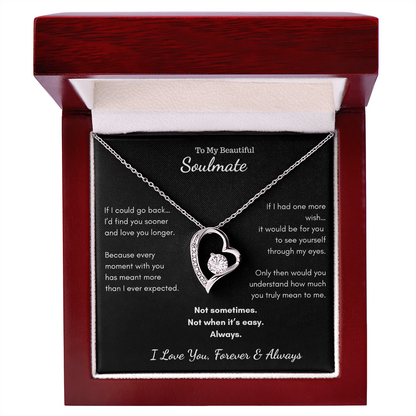 To My Beautiful Soulmate - If I Could Go Back Heart Necklace