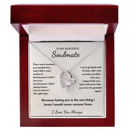 To My Soulmate – I'll Always Choose You Heart Necklace