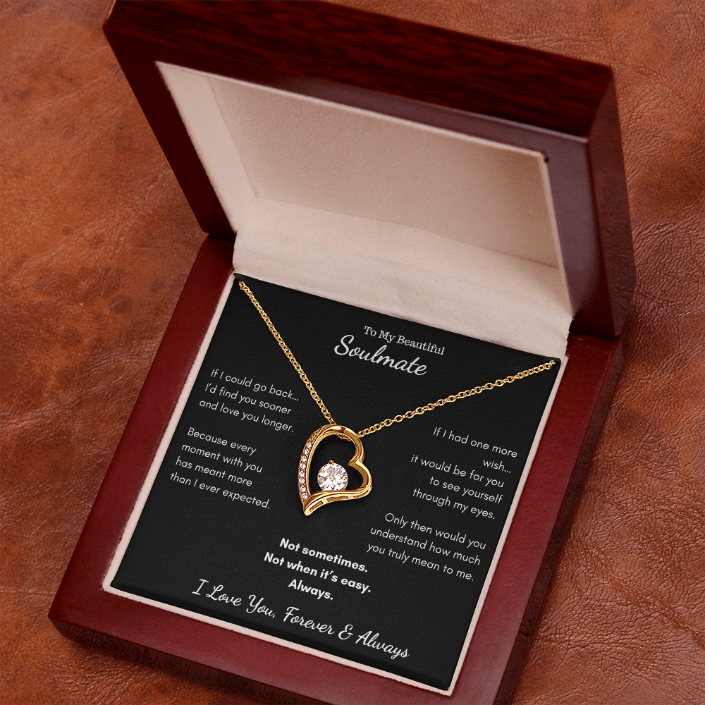 To My Beautiful Soulmate - If I Could Go Back Heart Necklace