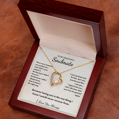 To My Soulmate – I'll Always Choose You Heart Necklace