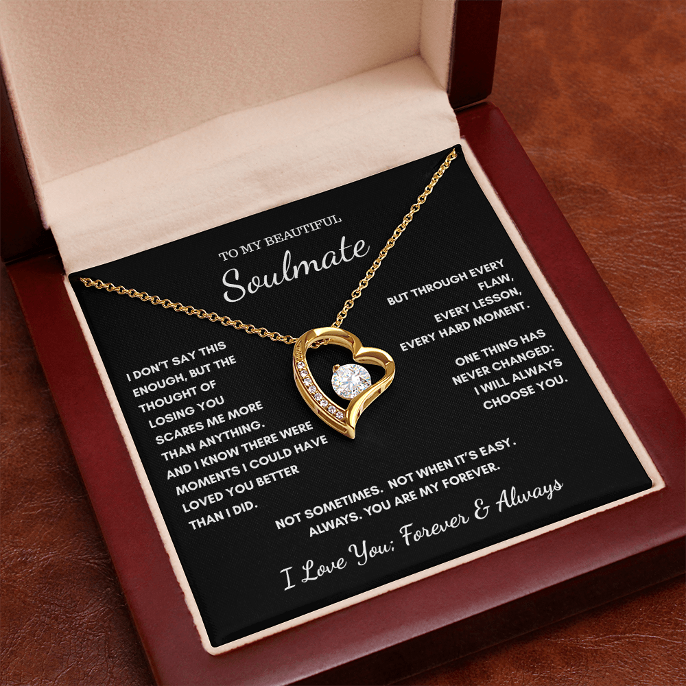 To My Soulmate — Always My Forever Heart Necklace Gift